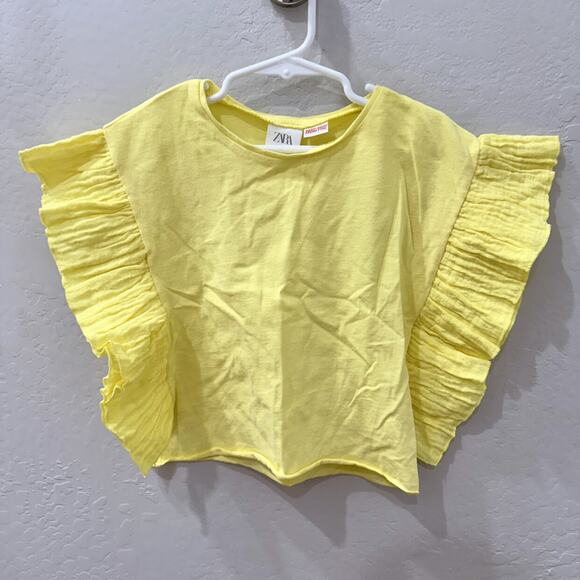 Zara Yellow Ruffle Top - Picture 1 of 7